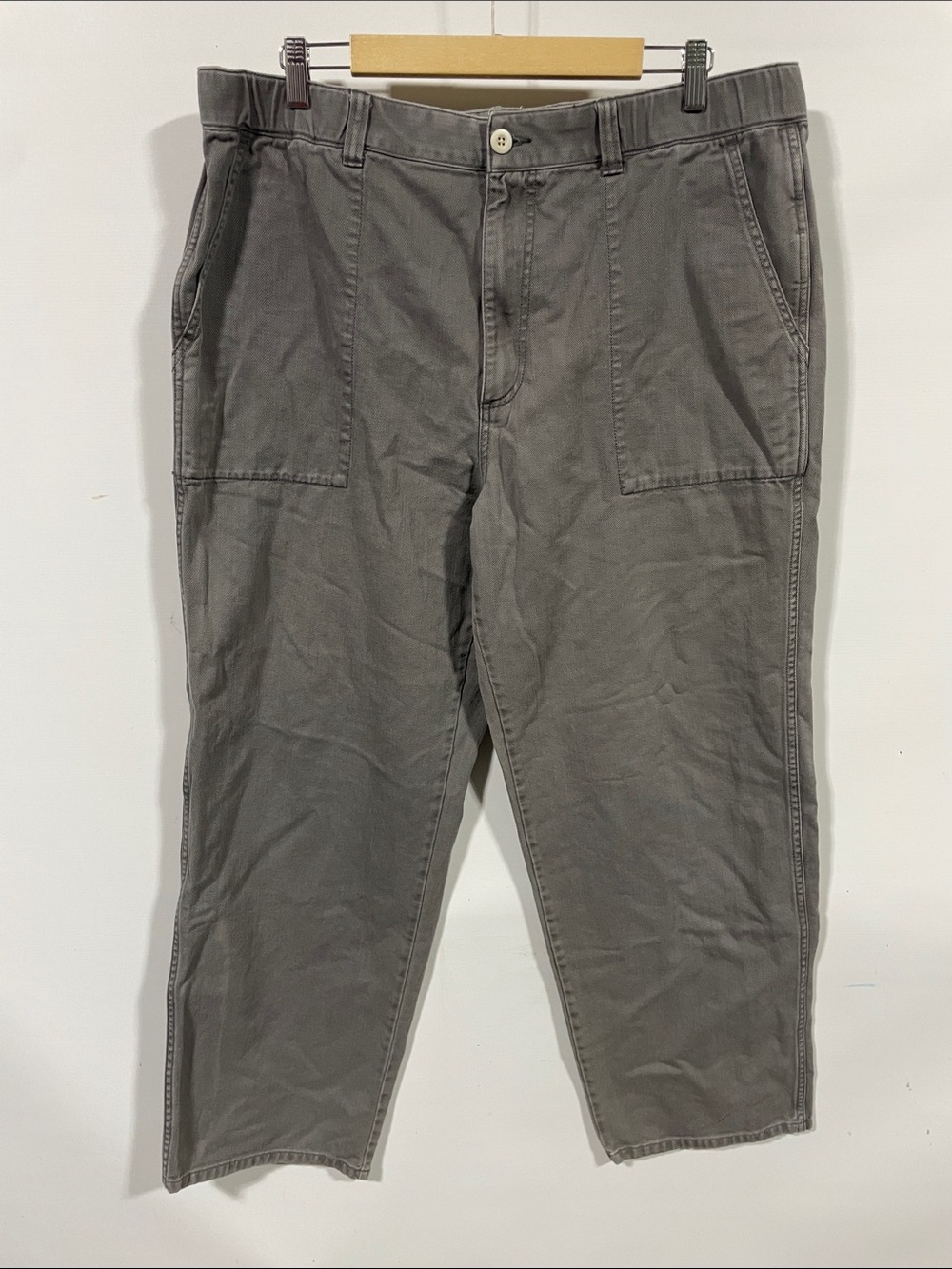 Madewell Gray Cropped Utility Jeans
